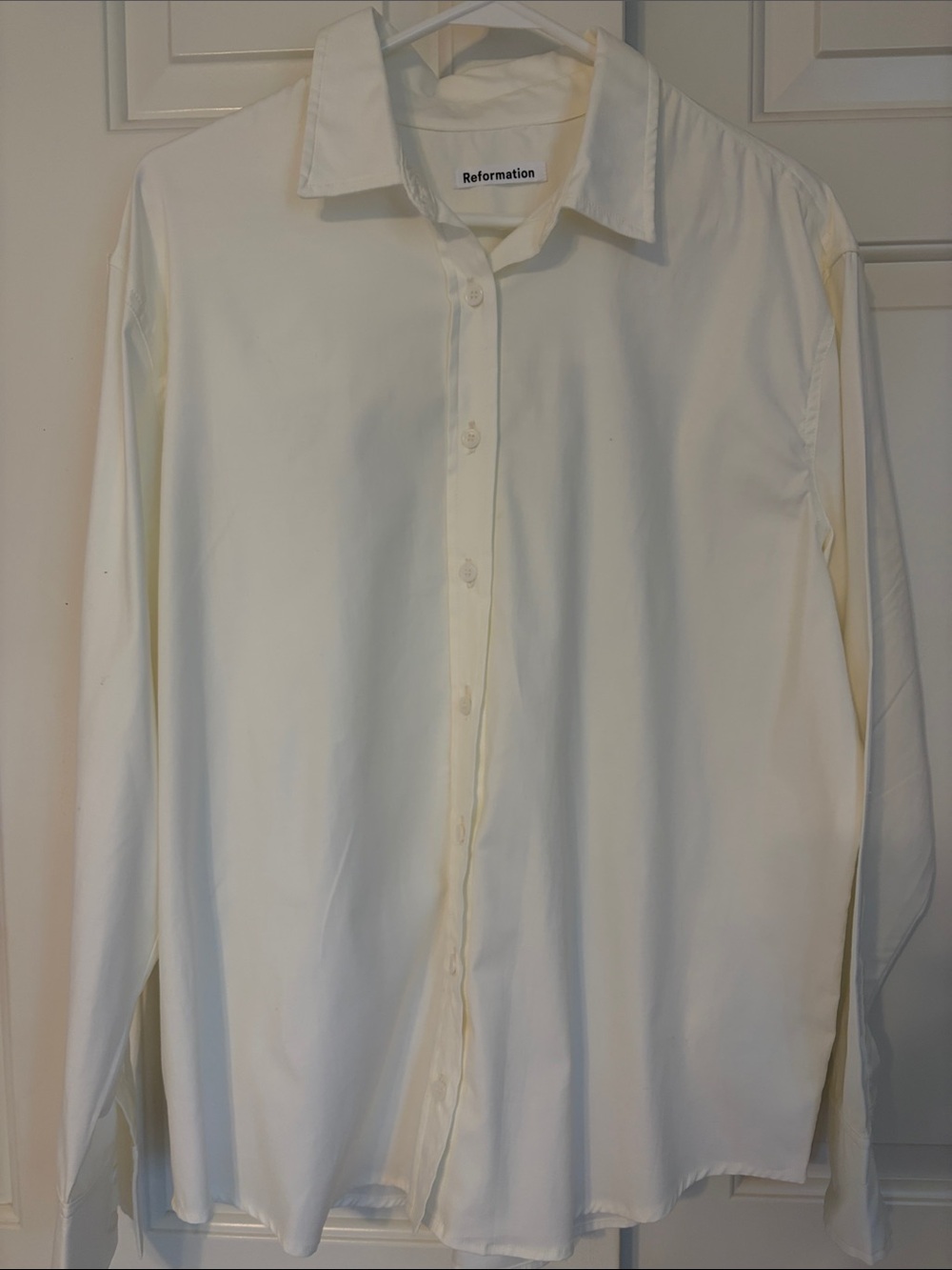 Reformation Women’s Button-Up Shirt in Ivory Cream